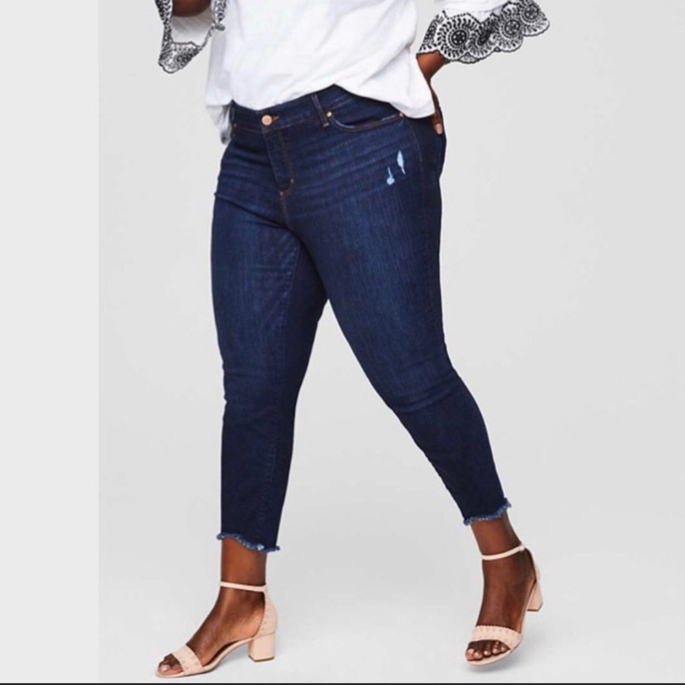 Loft Plus Chewed Hem Skinny